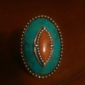 Women's Tourquise and coral ring